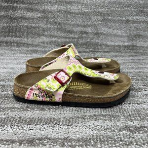Papillio Birkenstock Gizeh Flower Woman’s Cork Leather Sandals Sz 5